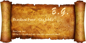 Busbacher Gujdó névjegykártya